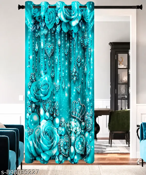 PACK_OF_2_-_High_Quality_3D_Digital_Print_Eyelet_Curtain_for_Home_&_Office_|_Premium_Polyester_Door/Window_Curtain_|_Modern_Stylish_Floral_Abstract_Room_Decor❤️