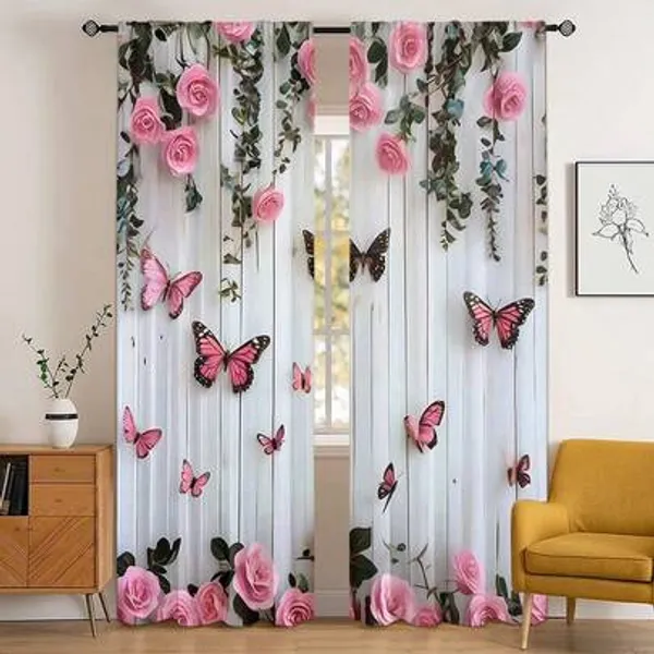 High_Quality_3D_Digital_Print_Eyelet_Curtain_for_Home_&_Office_|_Premium_Polyester_Door/Window_Curtain_|_Modern_Stylish_Floral_Abstract_Room_Decor❤️
