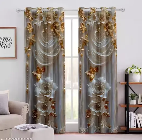 High_Quality_3D_Digital_Print_Eyelet_Curtain_for_Home_&_Office_|_Premium_Polyester_Door/Window_Curtain_|_Modern_Stylish_Floral_Abstract_Room_Decor❤️