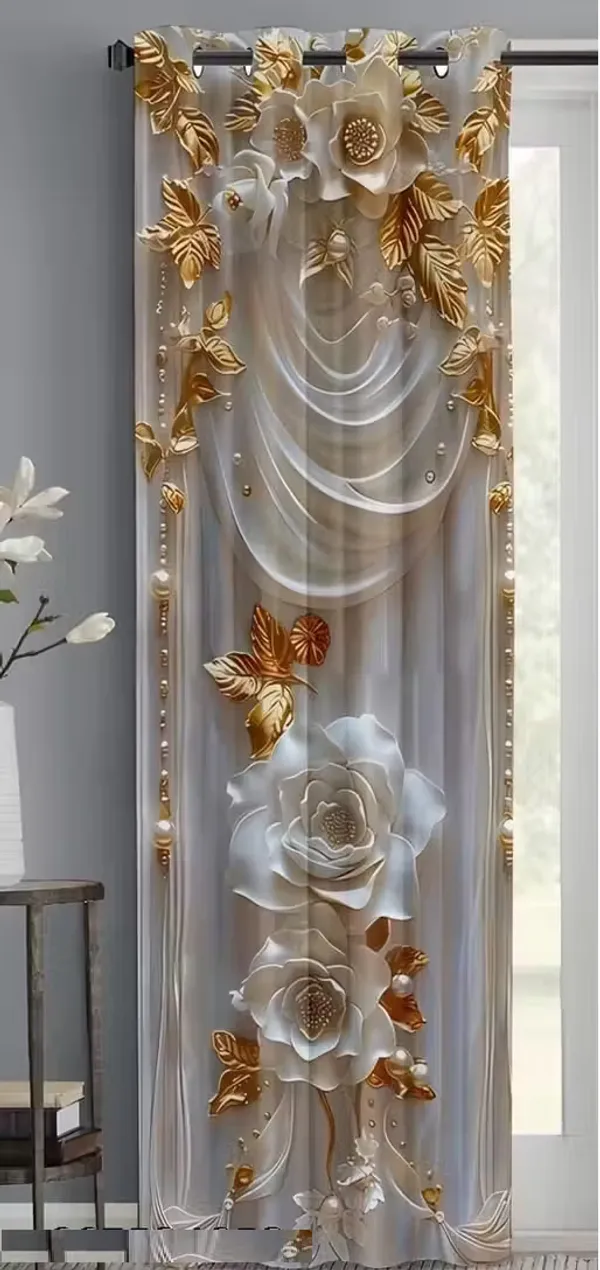 High_Quality_3D_Digital_Print_Eyelet_Curtain_for_Home_&_Office_|_Premium_Polyester_Door/Window_Curtain_|_Modern_Stylish_Floral_Abstract_Room_Decor❤️