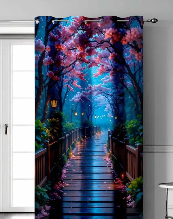 PACK_OF_2_High_Quality_3D_Digital_Print_Eyelet_Curtain_for_Home_&_Office_|_Premium_Polyester_Door/Window_Curtain_|_Modern_Stylish_Floral_Abstract_Room_Decor❤️