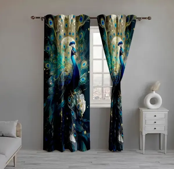 Pack_Of_2-_Polyester_piece_Grey_and_yellow_printed_Heavy__European_semi_transparent_Curtains_Grommet_Curtain?for?Living?Room