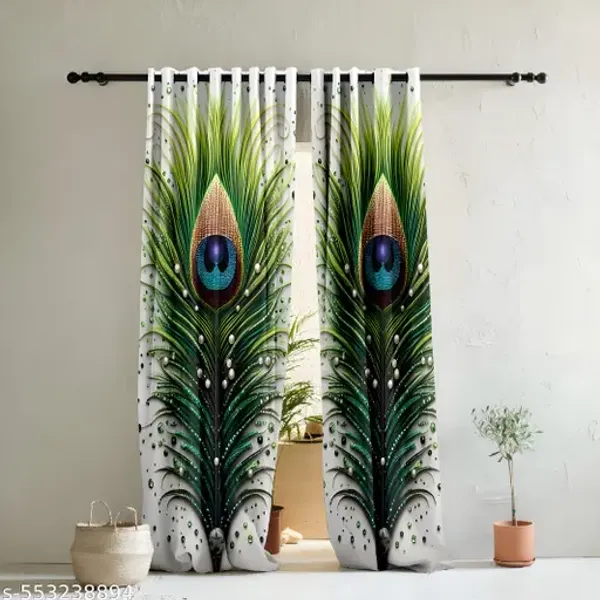 Pack_Of_2-_Polyester_piece_Grey_floral__Heavy__European_semi_transparent_Curtains_Grommet_Curtain?for?Living?Room