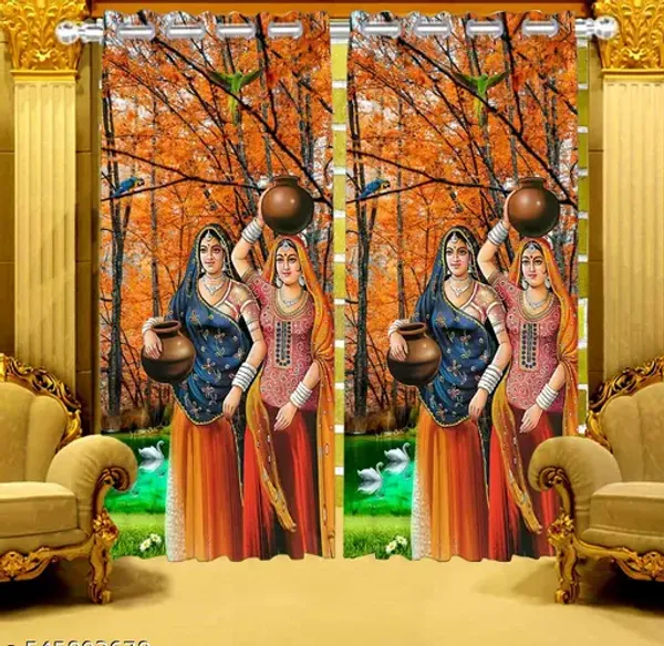 Pack_Of_2-_Polyester_piece_Village_scene_printed_Heavy__European_semi_transparent_Curtains_Grommet_Curtain?for?Living?Room