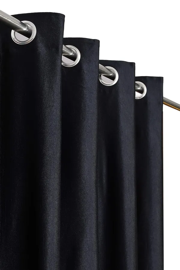 Pack_Of_2_solid_curtain_black_Heavy__European_semi_transparent_Curtains_Grommet_Curtain_for_Living_Room