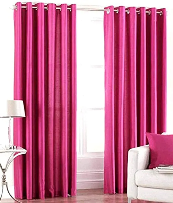 Pack_Of_2_solid_curtain_pink_Heavy__European_semi_transparent_Curtains_Grommet_Curtain_for_Living_Room