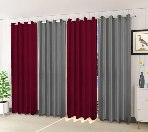 Pack_Of_4-_Polyester_solid_piece_Heavy__European_semi_transparent_Curtains_Grommet_Curtain?for?Living?Room
