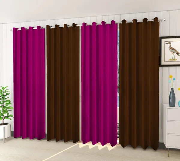 Pack_Of_4-_Polyester_solid_piece_Heavy__European_semi_transparent_Curtains_Grommet_Curtain?for?Living?Room