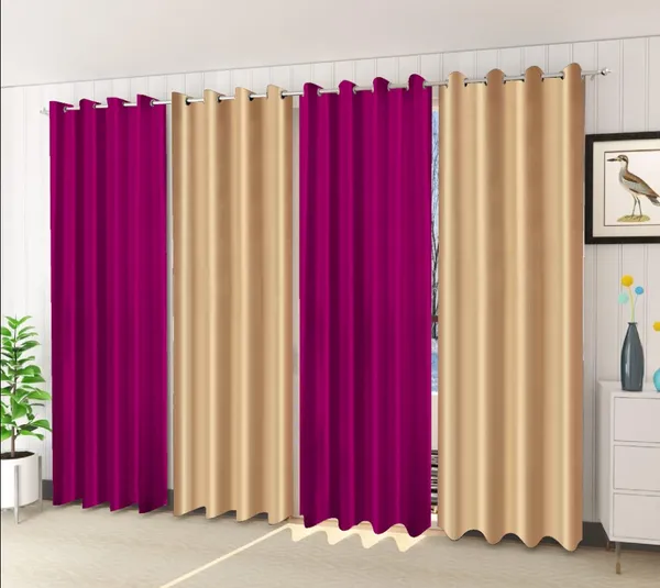 Pack_Of_4-_Polyester_solid_piece_Heavy__European_semi_transparent_Curtains_Grommet_Curtain?for?Living?Room