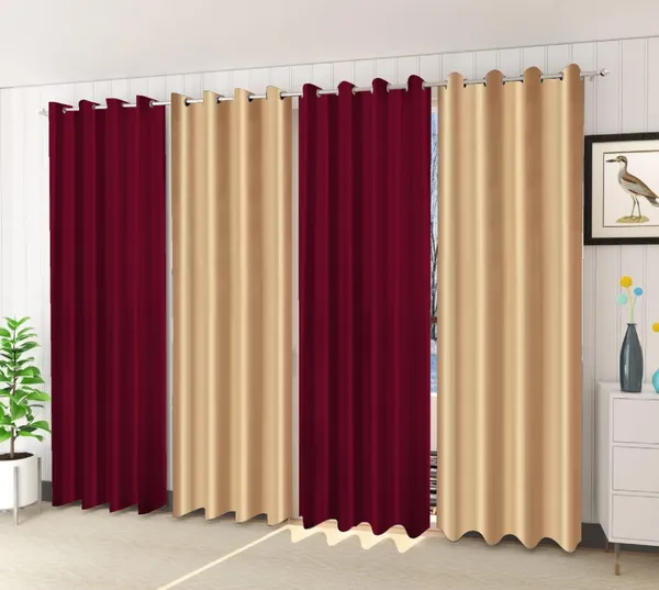 Pack_Of_4-_Polyester_solid_piece_Heavy__European_semi_transparent_Curtains_Grommet_Curtain?for?Living?Room