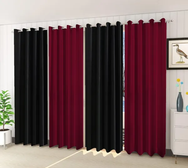 Pack_Of_4-_Polyester_solid_piece_Heavy__European_semi_transparent_Curtains_Grommet_Curtain?for?Living?Room