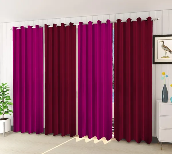 Pack_Of_4-_Polyester_solid_piece_Heavy__European_semi_transparent_Curtains_Grommet_Curtain?for?Living?Room