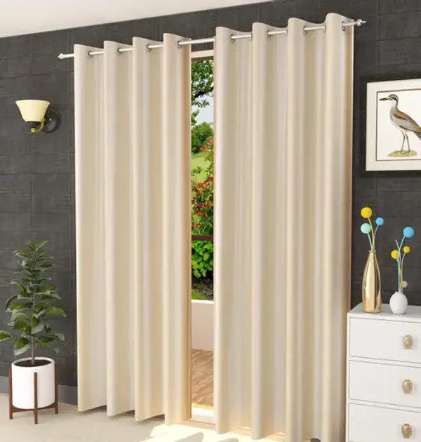 Pack_of_2_soild__curtain__Cream__Color_Heavy__European_semi_transparent_Curtains_Grommet_Curtain_for_Living_Room