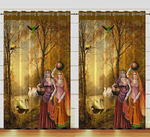 Pack_Of_2-_Polyester_piece_village_scene_printed_Heavy__European_semi_transparent_Curtains_Grommet_Curtain?for?Living?Room