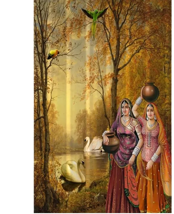 Pack_Of_2-_Polyester_piece_Village_scene_printed_Heavy__European_semi_transparent_Curtains_Grommet_Curtain?for?Living?Room