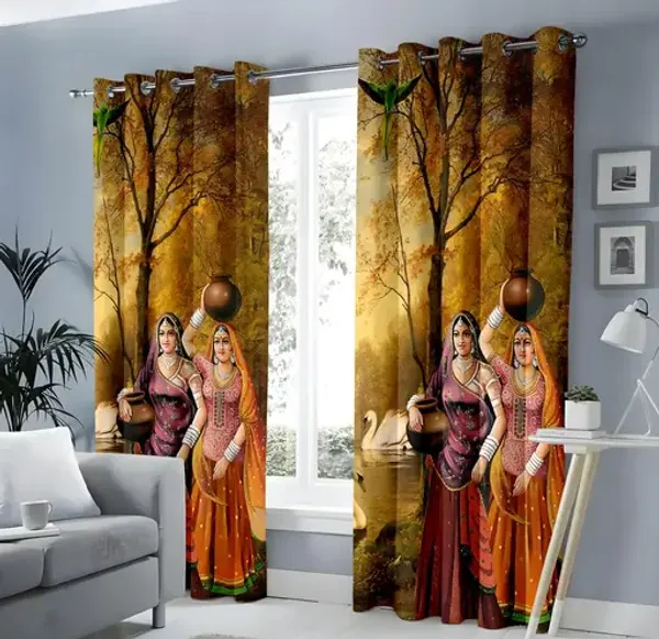 Pack_Of_2-_Polyester_piece_Village_scene_printed_Heavy__European_semi_transparent_Curtains_Grommet_Curtain?for?Living?Room