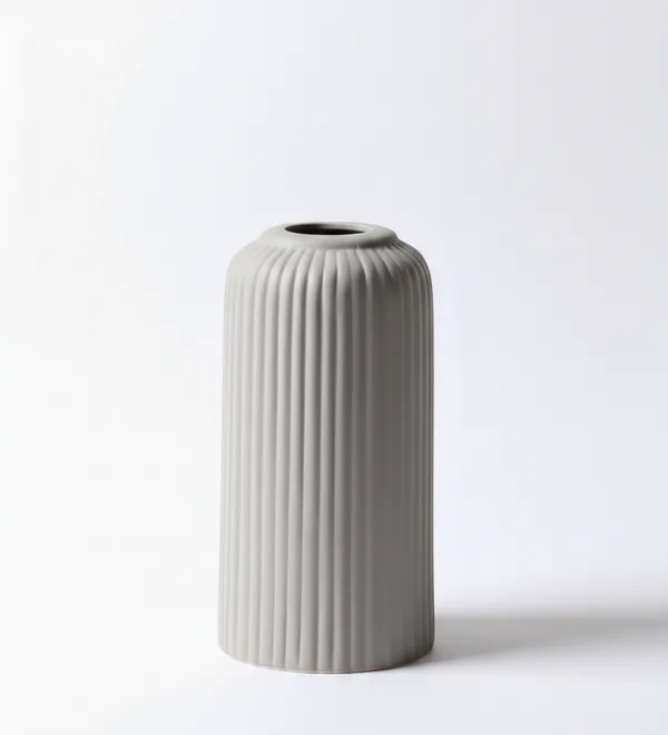 Modern_Ceramic_Flower_Vase_Grey_Matt-_6"(Small_-Without_Flower)