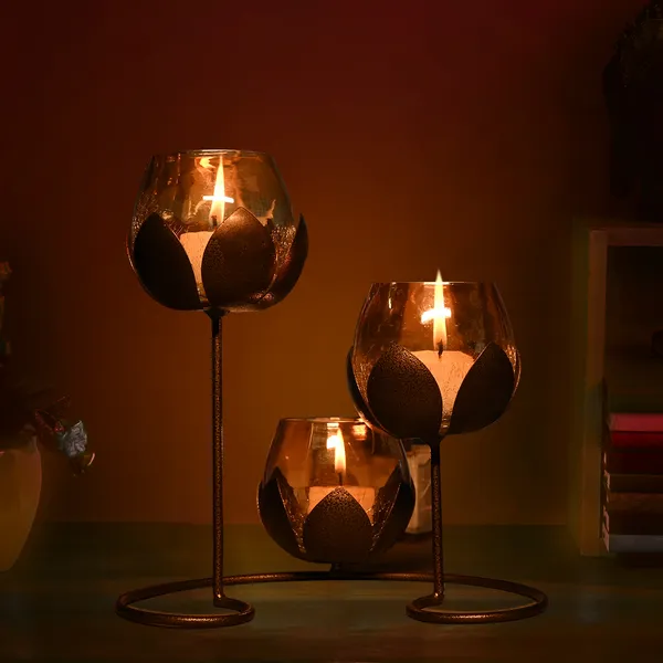 Lotus_Candle_Holder_with_3_Glass_Decorative_Items_for_Dining_Table_(Small)_|_House_Warming_Gifts_for_New_Home_|_Decorations_Items_for_Home_(Metal)
