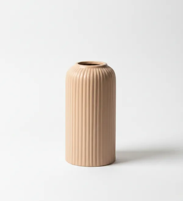 Modern_Ceramic_Flower_Vase_Beidge_Matt-_6"(Small_-Without_Flower)