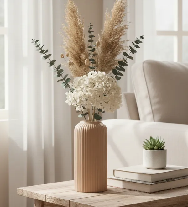 Modern_Ceramic_Flower_Vase_Beidge_Matt-_6"(Small_-Without_Flower)
