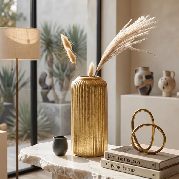 Gold_Leafing_Modern_Ribbed_Design_Ceramic_Flower_Vase__Medium_Size_8"_