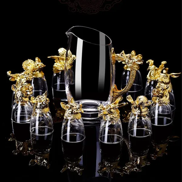 SHOT_GLASSES_SET_OF_12_PC_WITH_SERVING_PITURE_GOLD_FINISH