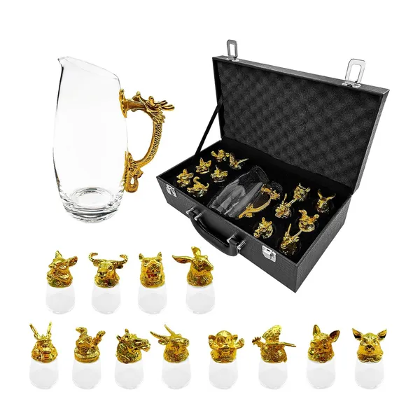 SHOT_GLASSES_SET_OF_12_PC_WITH_SERVING_PITURE_GOLD_FINISH