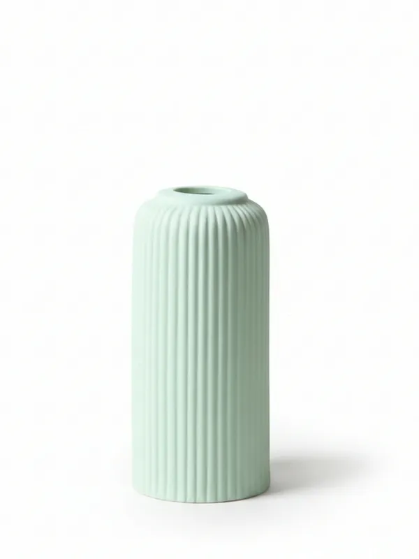 Modern_Ceramic_Flower_Vase_Green_Matt-_6"(Small_-Without_Flower)