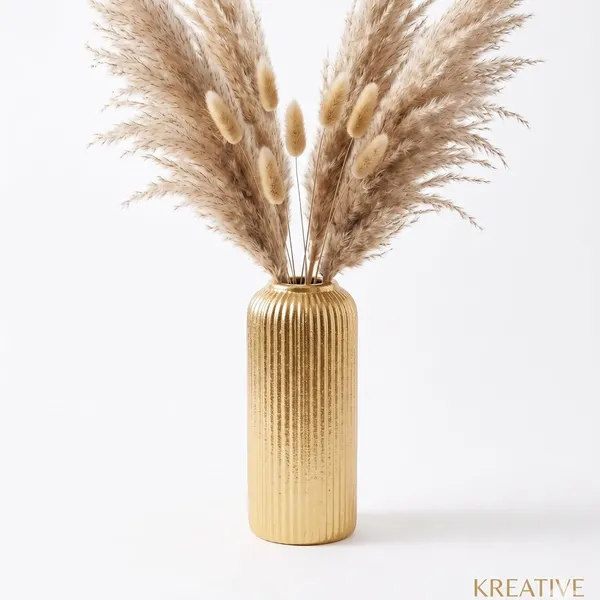 Modern_Ceramic_Flower_Vase_Gold-10"(LARGE-Without_Flower)