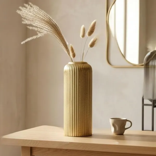 Modern_Ceramic_Flower_Vase_Gold-10"(LARGE-Without_Flower)