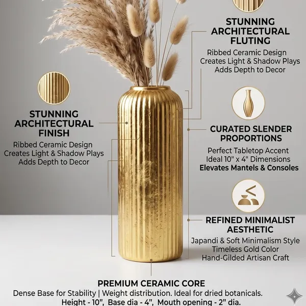 Modern_Ceramic_Flower_Vase_Gold-10"(LARGE-Without_Flower)