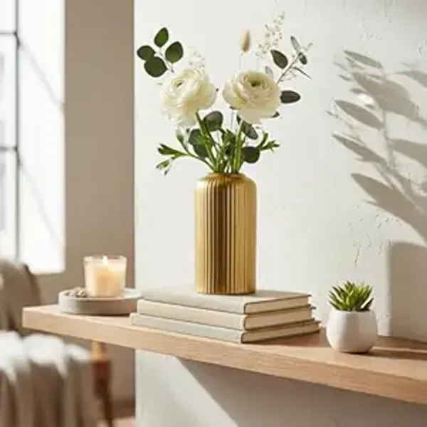 Modern_Ceramic_Flower_Vase_Gold_-_6"(Small_-Without_Flower)