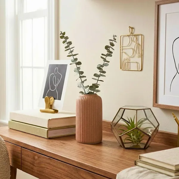 Modern_Ceramic_Flower_Vase__Tan_Beidge_-_6"(Small_-Without_Flower)