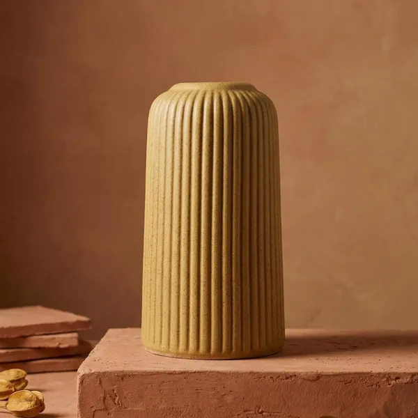 Modern_Ceramic_Flower_Vase__Text_BROWN_-_6"(Small_-Without_Flower)
