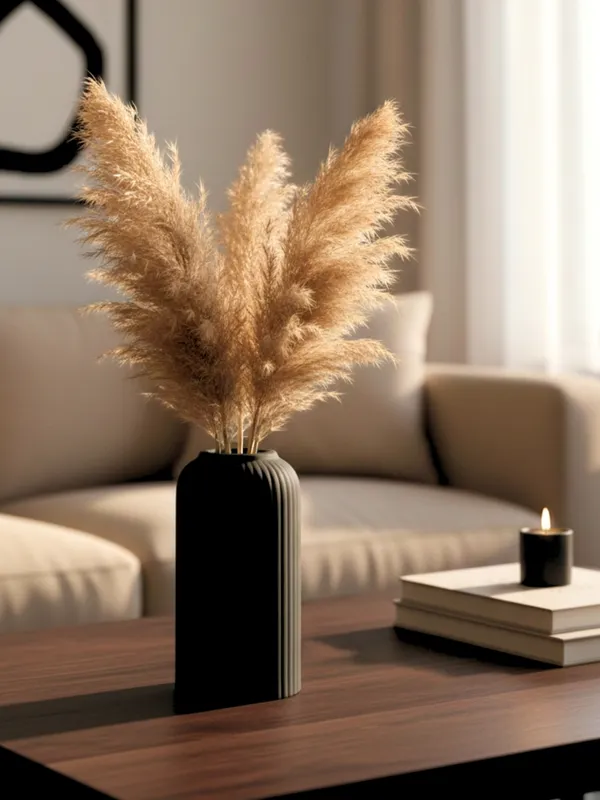 Modern_Ceramic_Flower_Vase_Black_Matt-_6"(Small_-Without_Flower)