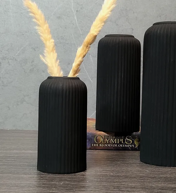 Modern_Ceramic_Flower_Vase_Black_Matt-_6"(Small_-Without_Flower)