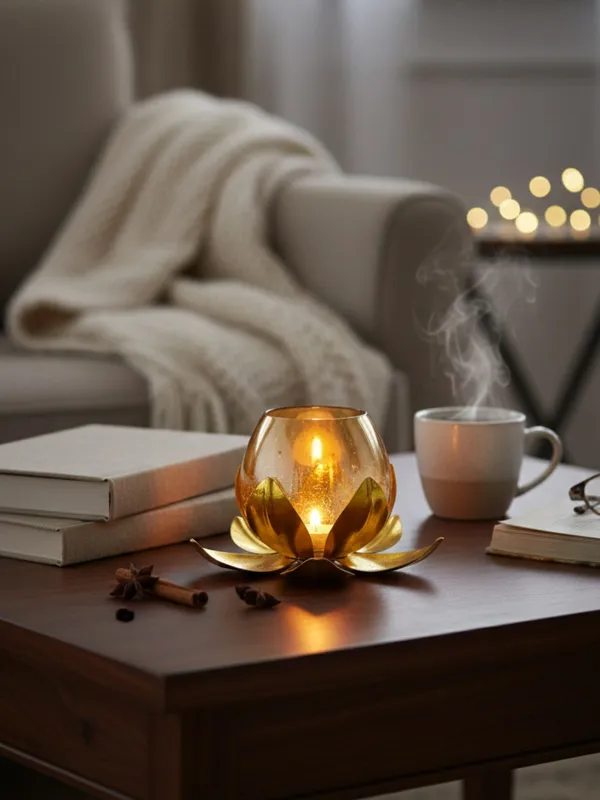 Lotus_shape_Table_candle_holder_Gold