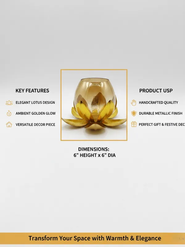 Lotus_shape_Table_candle_holder_Gold
