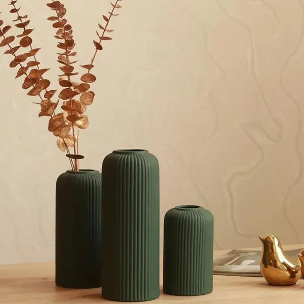 Modern_Ceramic_Flower_Vase_Set_for_Living_Room,_Flower_Pots_for_Home_Decoration,_Show_Pieces_for_Home_Decor,_Dark_Green_Vase_(Set_of_3PCS)
