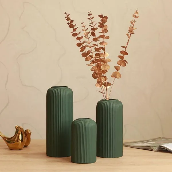Modern_Ceramic_Flower_Vase_Set_for_Living_Room,_Flower_Pots_for_Home_Decoration,_Show_Pieces_for_Home_Decor,_Dark_Green_Vase_(Set_of_3PCS)