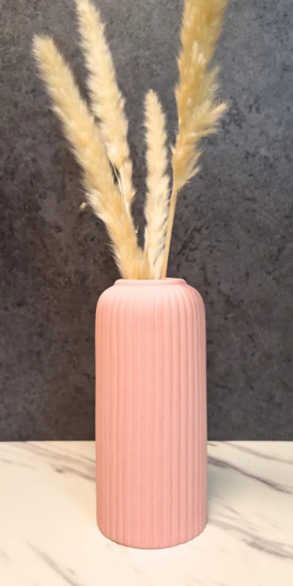Modern_Ceramic_Flower_Vase_Pink_Matt-_8"_(Medium_-Without_Flower)