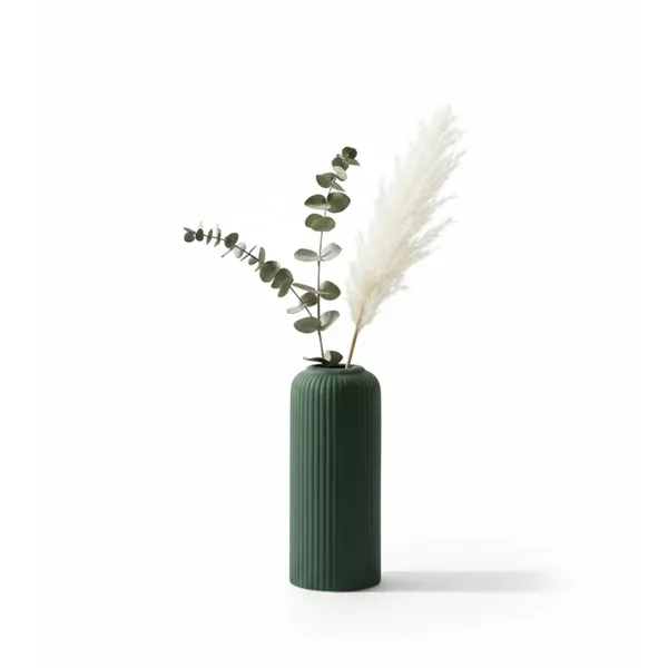 Modern_Ceramic_Flower_Vase_Dark_Green_Matt-__8"_(Medium-Without_Flower)