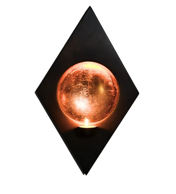 Copper_Wall_Candle_Holder_Rombus_Shape_in_Gold_Platting
