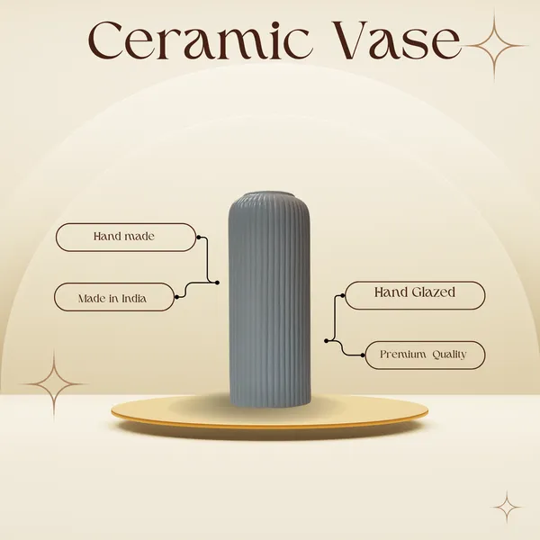 Modern_Ceramic_Flower_Vase_Grey_Matt-_10"(LARGE_-Without_Flower)