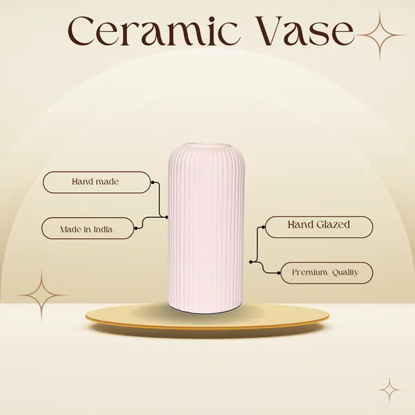 Modern_Ceramic_Flower_Vase_White_Matt-_10"(LARGE_-Without_Flower)