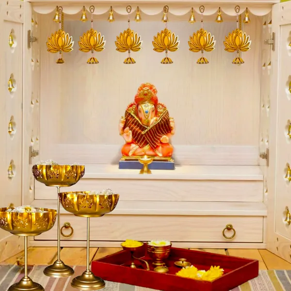 Party_Decoration_Item_-(Yellow-Hanging_Lotus_6pc__Lotus_Urli_Set_of_3)