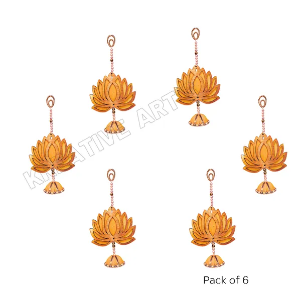Party_Decoration_Item_-(Yellow-Hanging_Lotus_6pc__Lotus_Urli_Set_of_3)