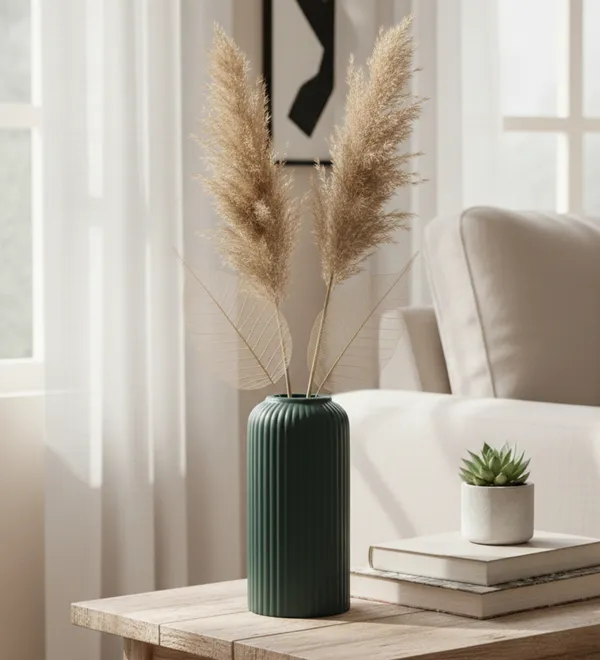 Modern_Ceramic_Flower_Vase_Dark_Green_Matt-_6"(Small_-Without_Flower)