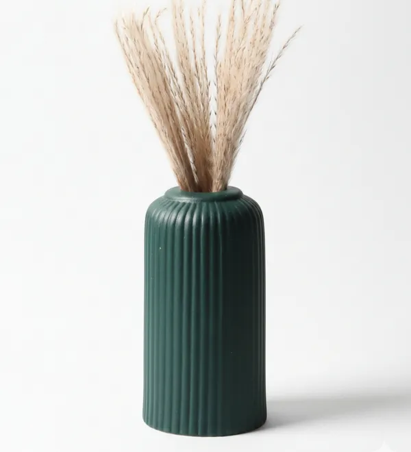 Modern_Ceramic_Flower_Vase_Dark_Green_Matt-_6"(Small_-Without_Flower)