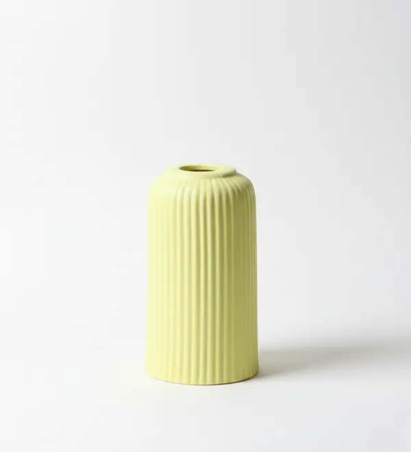 Modern_Ceramic_Flower_Vase_Yellow_Matt-_6"(Small_-Without_Flower)